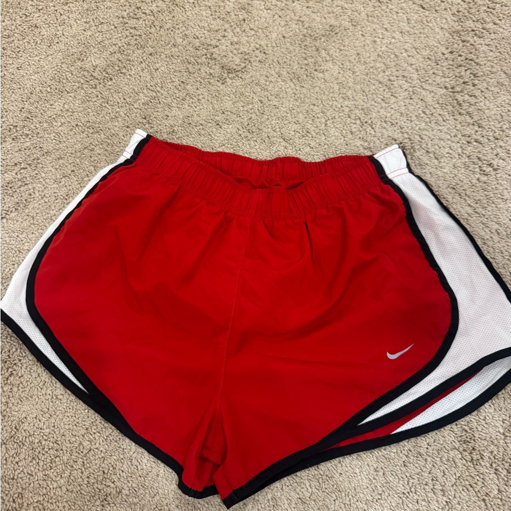 Nike Women’s Red and White Athletic Running Shorts